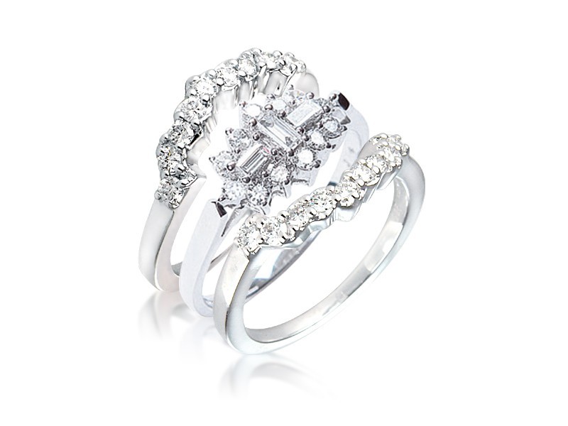 18ct White Gold 1.00ct Diamonds Bridal Set