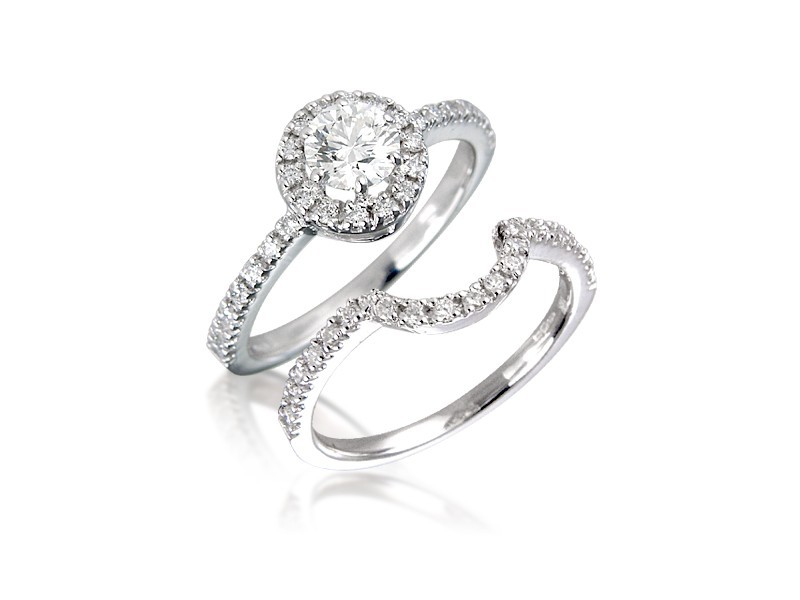 18ct White Gold 1.00ct Diamonds Bridal Set