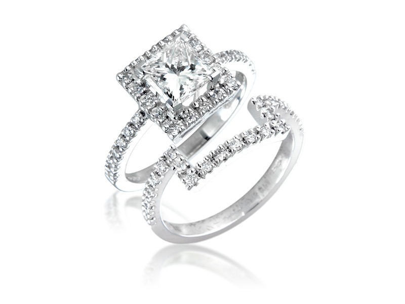 18ct White Gold 1.75ct Diamonds Bridal Set