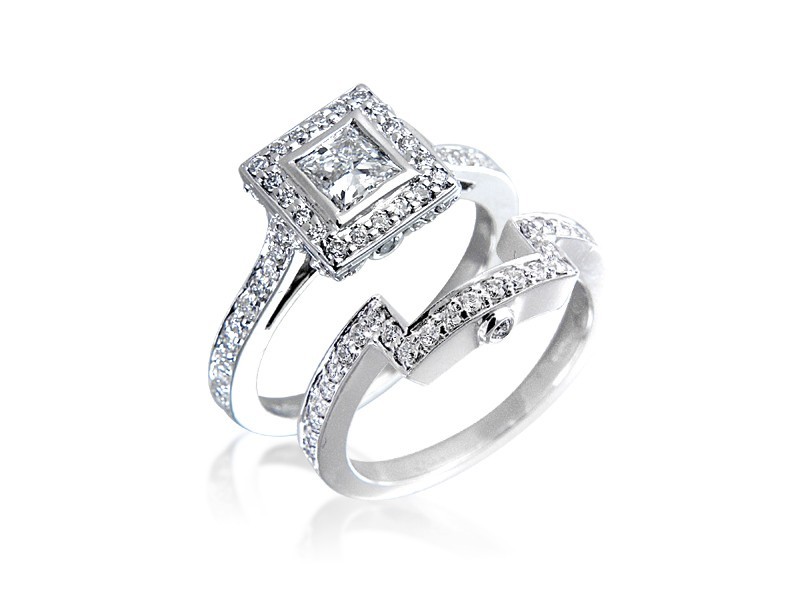 18ct White Gold 1.10ct Diamonds Bridal Set