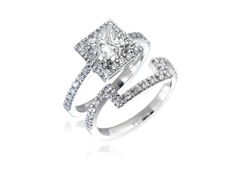 18ct White Gold 1.30ct Diamonds Bridal Set