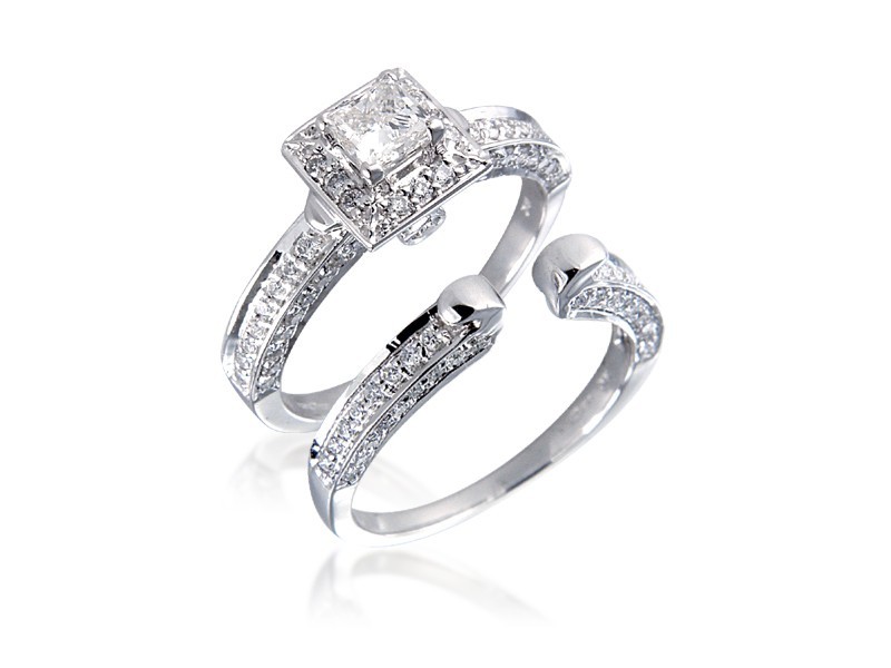 18ct White Gold 1.10ct Diamonds Bridal Set