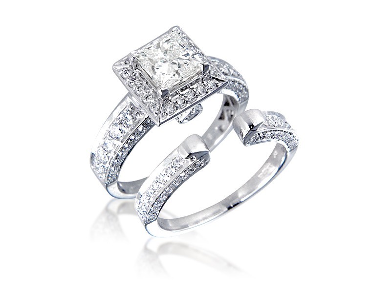 18ct White Gold 2.00ct Diamonds Bridal Set