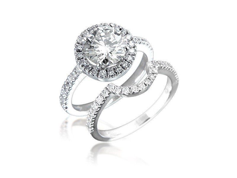 18ct White Gold 2.30ct Diamonds Bridal Set