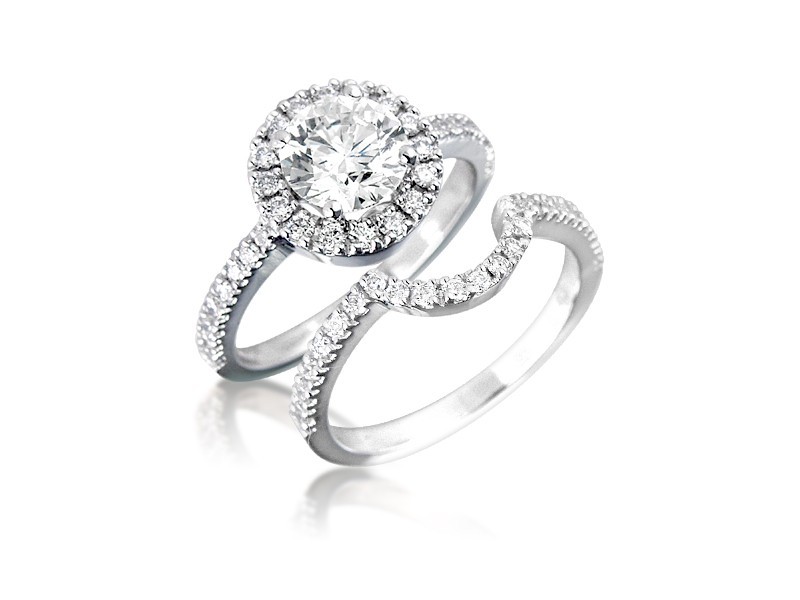 18ct White Gold 1.80ct Diamonds Bridal Set