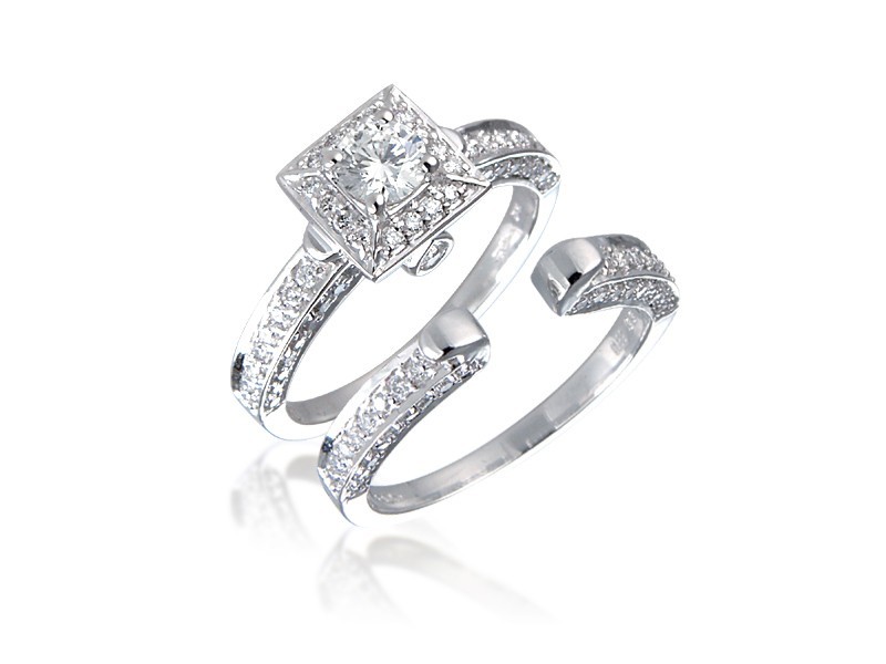 18ct White Gold 1.00ct Diamonds Bridal Set