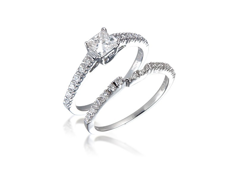 18ct White Gold 0.75ct Diamonds Bridal Set