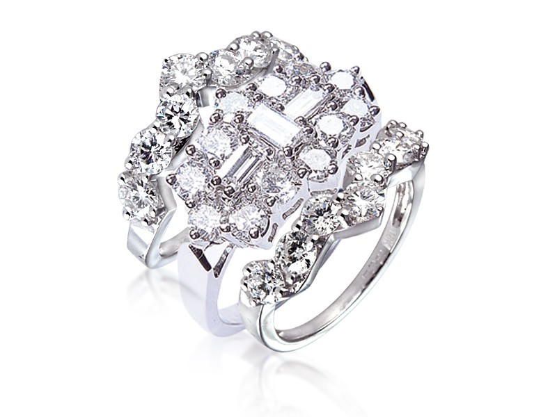 18ct White Gold 4.00ct Diamonds Bridal Set