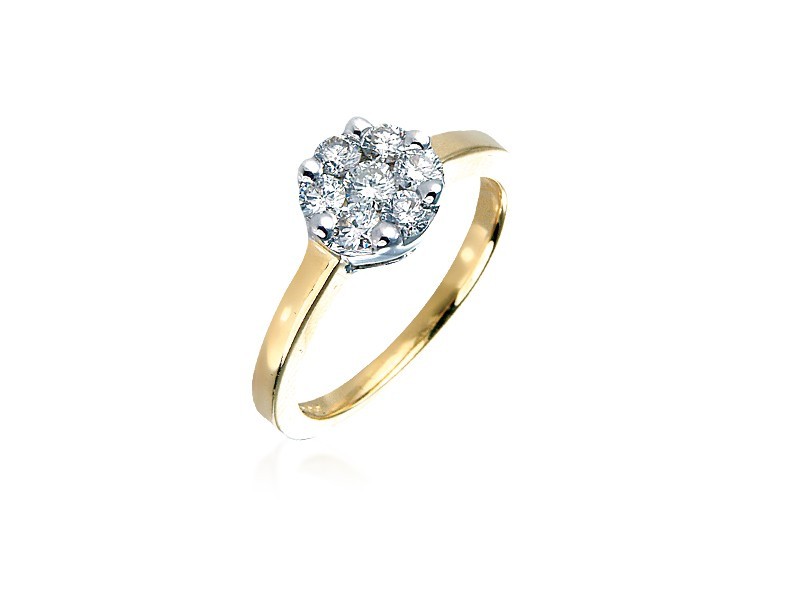 18ct Yellow & White Gold ring with 0.50ct Diamonds in white gold mount.