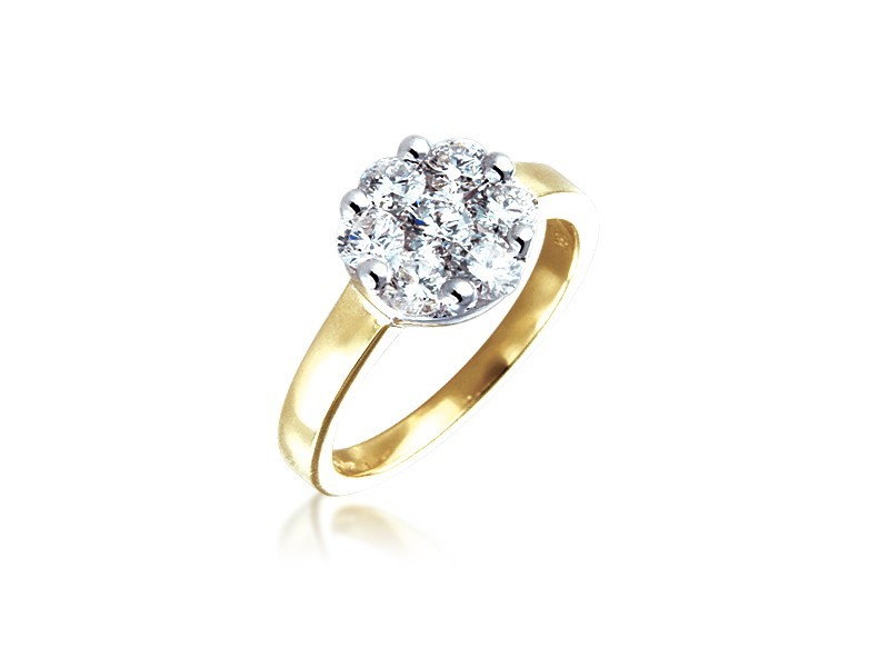 18ct Yellow & White Gold ring with 1.00ct Diamonds in white gold mount.