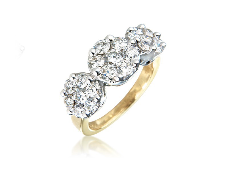 18ct Yellow & White Gold ring  with 2.00ct Diamonds in white gold mount