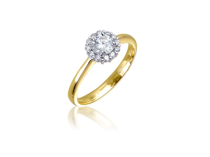 18ct Yellow & White Gold ring with 0.45ct Diamonds in white gold mount.