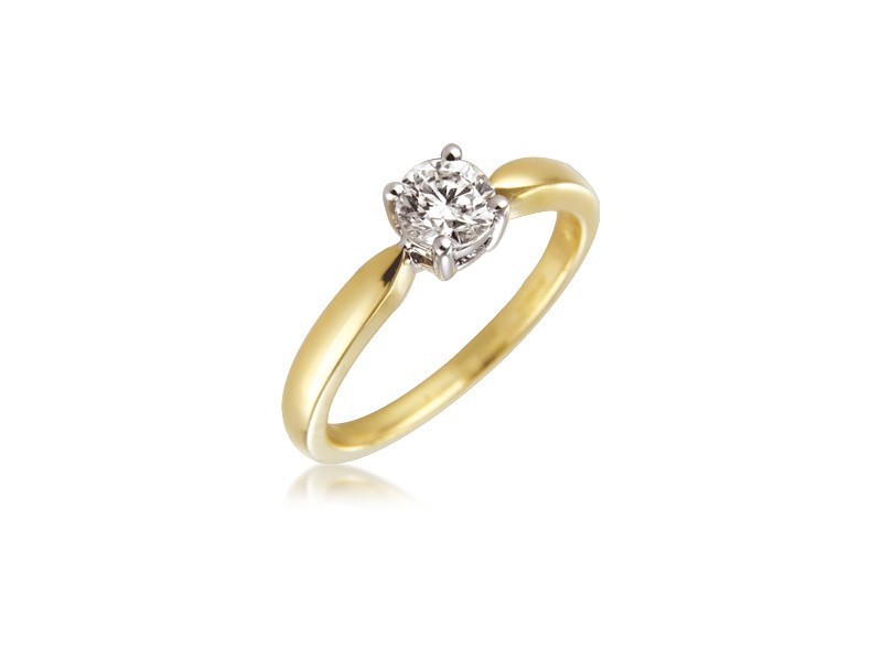 18ct Yellow & White Gold 0.50ct Diamond Solitaire Engagement Ring