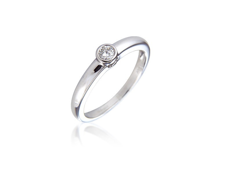 18ct White Gold 0.10ct Diamond Solitaire Engagement Ring