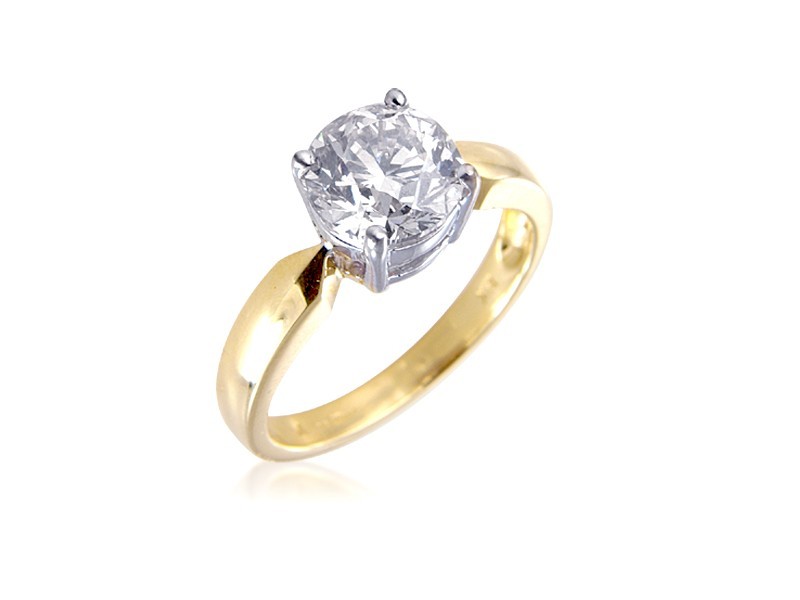 18ct Yellow & White Gold 2.00ct Diamond Solitaire Engagement Ring