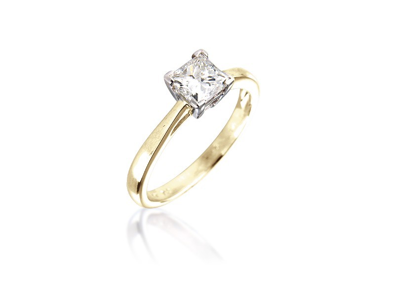 18ct Yellow & White Gold 0.75ct Diamond Solitaire Engagement Ring