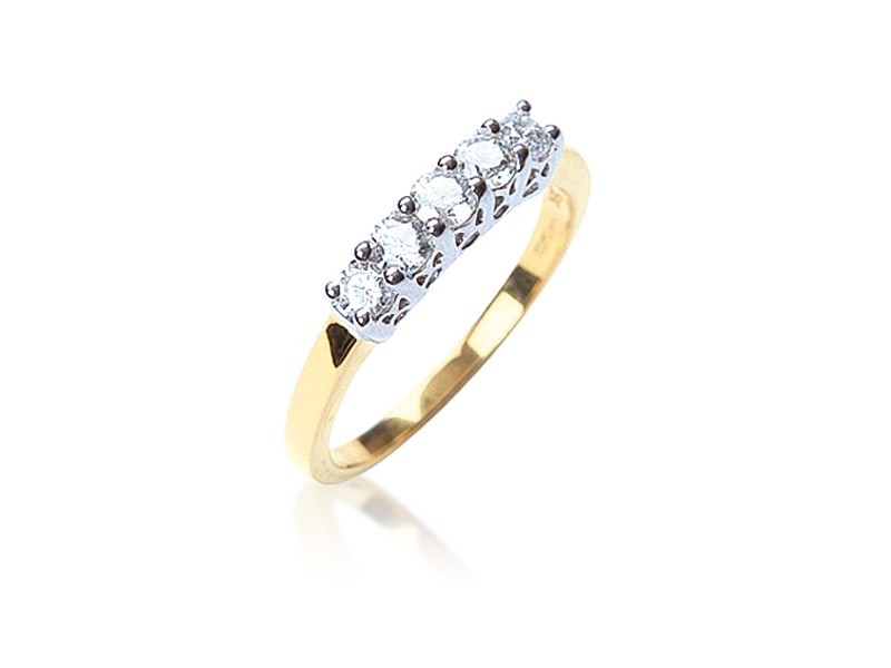 18ct Yellow & White Gold Eternity Ring with 0.50ct Diamonds in white gold mount.