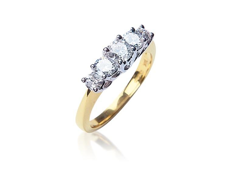 18ct Yellow & White Gold Eternity Ring with 1.00ct Diamonds in white gold mount.