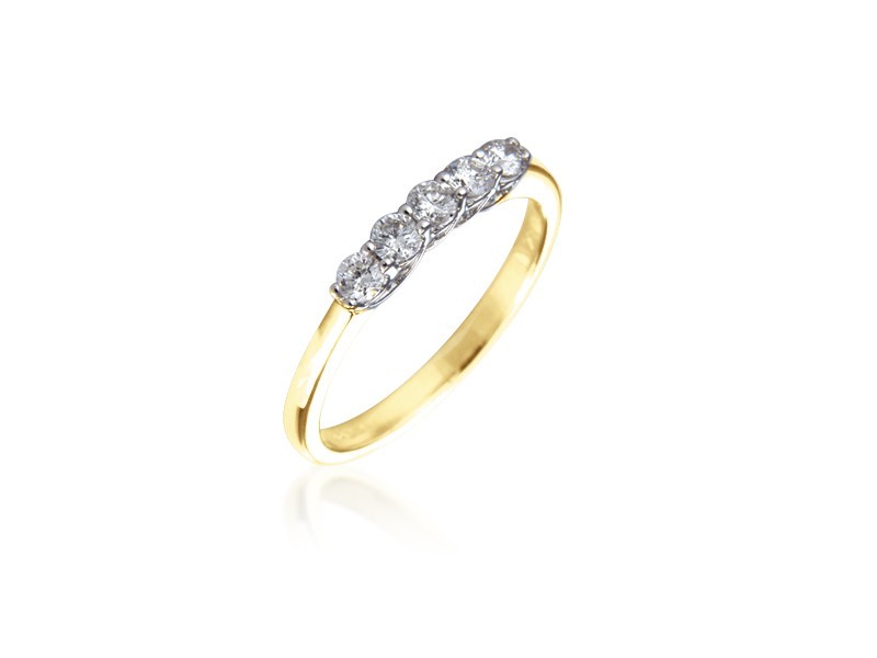 18ct Yellow & White Gold Eternity Ring with 0.30ct Diamonds in white gold mount. 