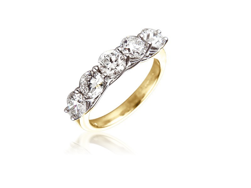 18ct Yellow & White Gold Eternity Ring with 2.00ct Diamonds in white gold mount. 