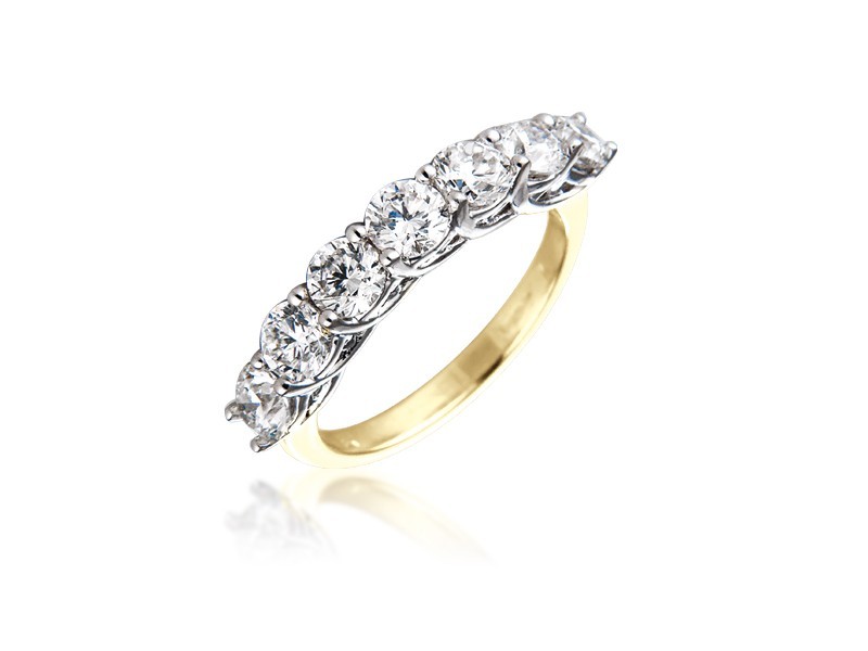 18ct Yellow & White Gold Eternity Ring with 2.00ct Diamonds in white gold mount. 