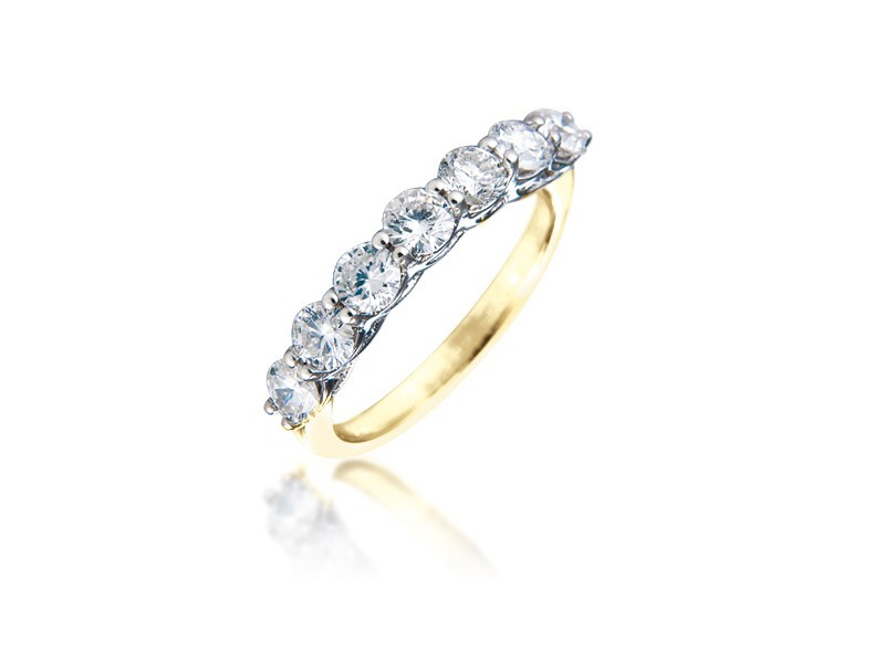 18ct Yellow & White Gold Eternity Ring with 1.00ct Diamonds in white gold mount. 