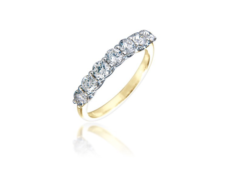 18ct Yellow & White Gold Eternity Ring with 0.75ct Diamonds in white gold mount. 