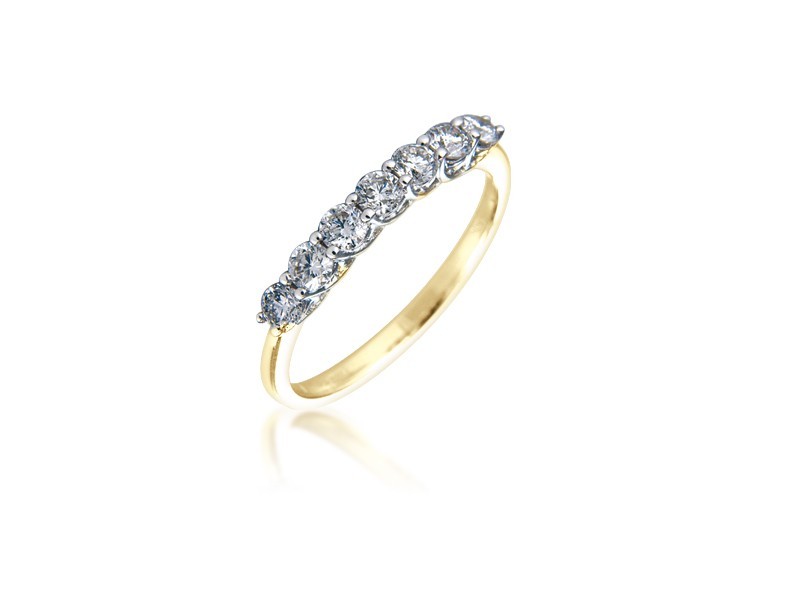 18ct Yellow & White Gold Eternity Ring with 0.50ct Diamonds in white gold mount. 
