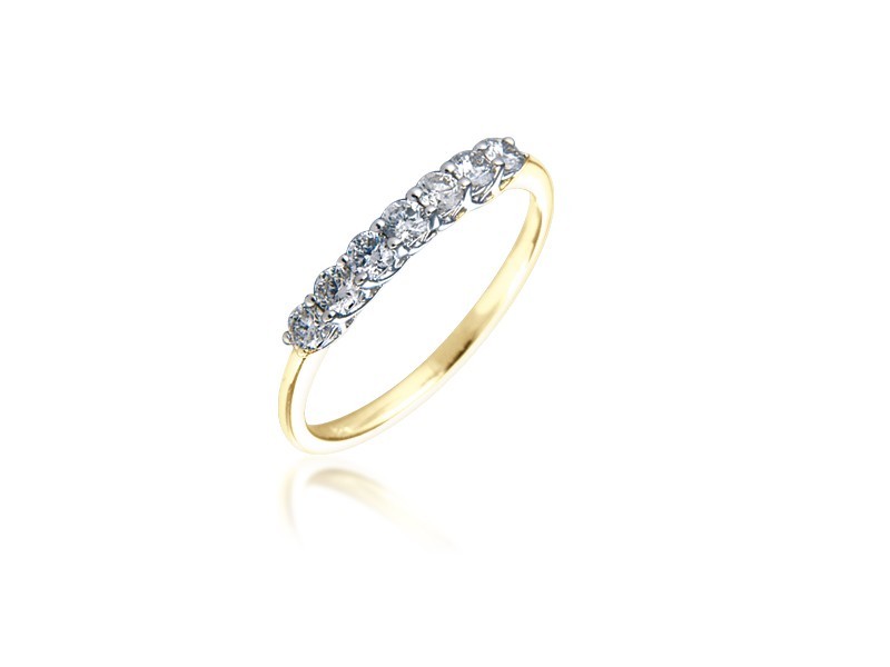 18ct Yellow & White Gold Eternity Ring with 0.33ct Diamonds in white gold mount. 