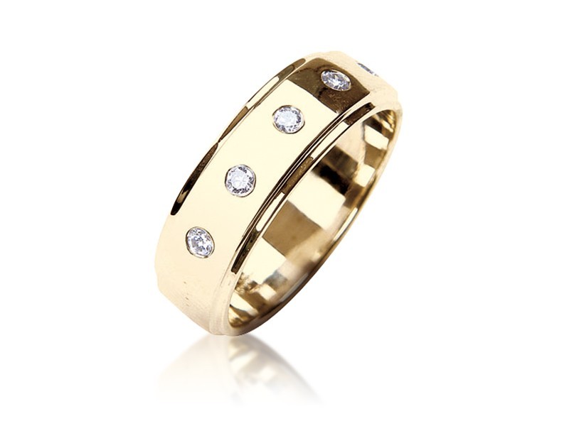 18ct Yellow Gold & 0.30ct Diamonds Wedding Ring