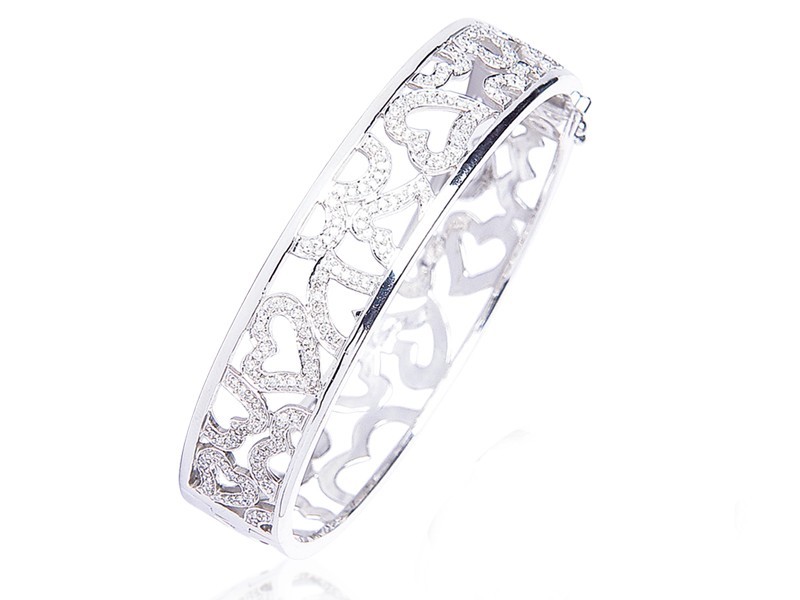 18ct White Gold & 0.80ct Diamonds Bangle