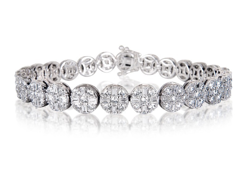 18ct White Gold & 7.30ct Diamonds Bracelet