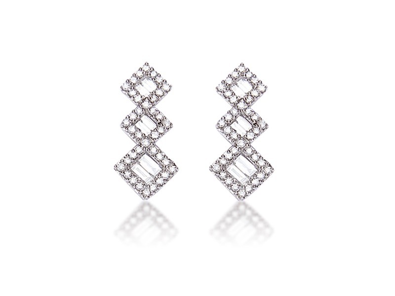 18ct White Gold & 0.55ct Diamonds Drop Earrings