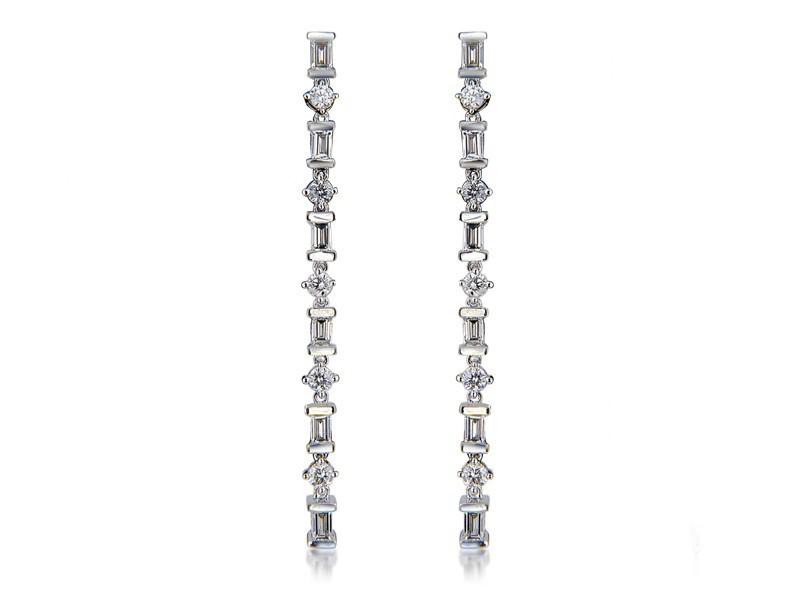 18ct White Gold & 1.10ct Diamonds Drop Earrings