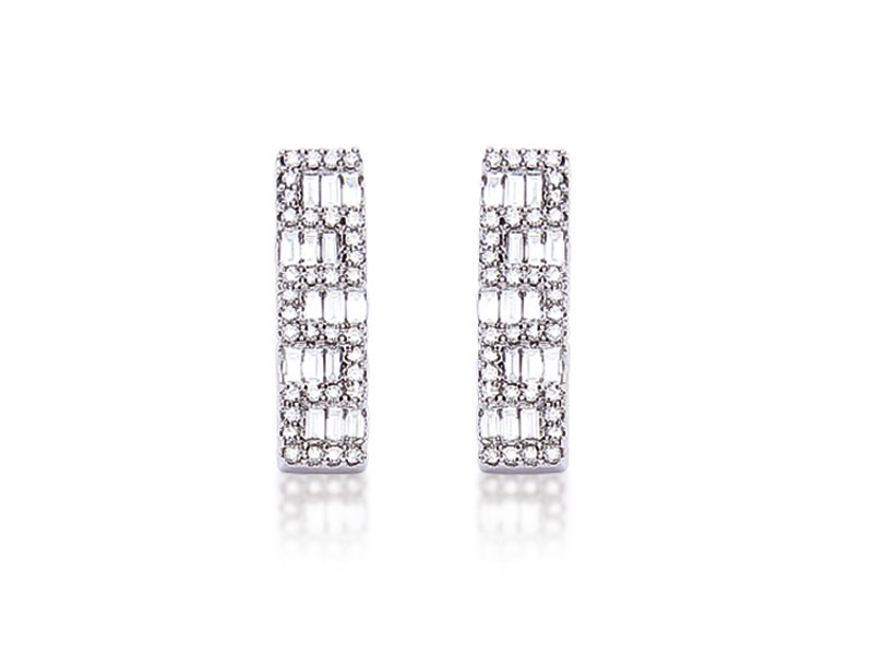 18ct White Gold & 0.75ct Diamonds Drop Earrings