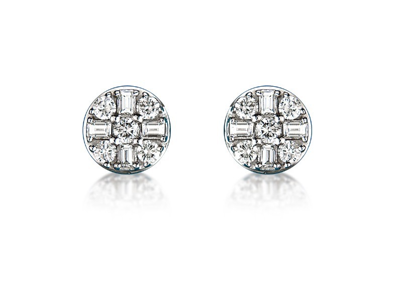 18ct White Gold &  0.90ct Diamonds Stud Earrings