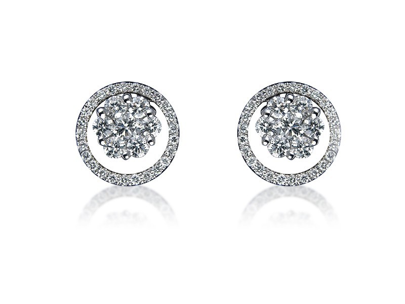 18ct White Gold & 1.00ct Diamonds Stud Earrings