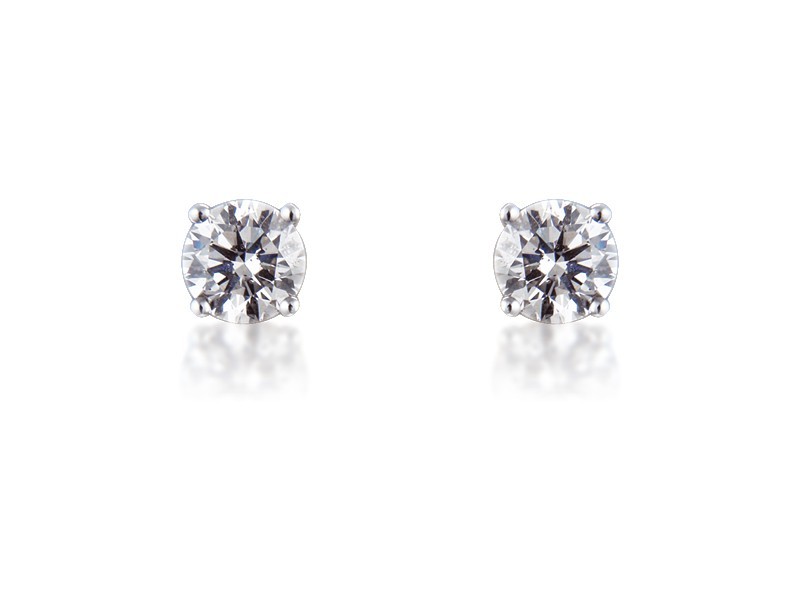 18ct White Gold Earrings  with Single Stone Brilliant Cut 2.00ct Diamonds.