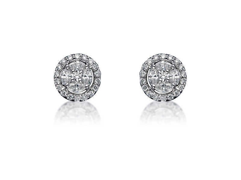 18ct White Gold Stud Earrings  with 0.55ct Diamonds