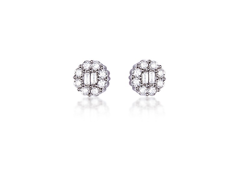18ct White Gold Stud Earrings with 0.50ct Diamonds. 