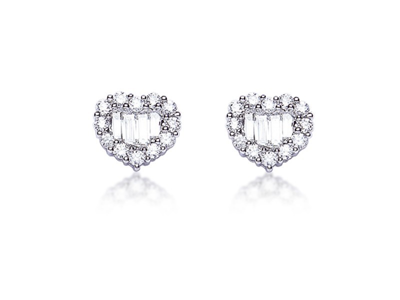 18ct White Gold Stud Earrings with 1.00ct Diamonds. 