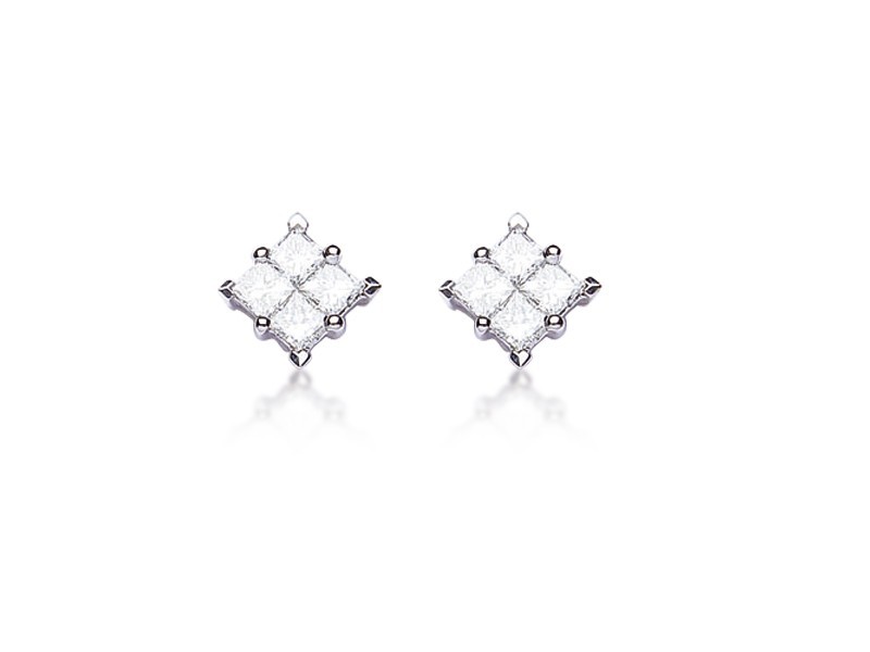 18ct White Gold Stud Earrings with 1.00ct Diamonds. 