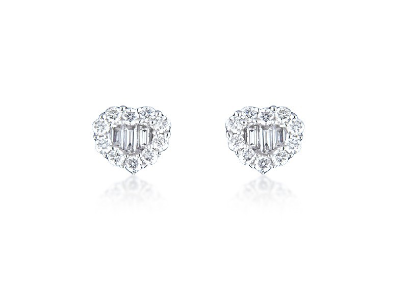 18ct White Gold Stud Earrings with 0.75ct Diamonds.