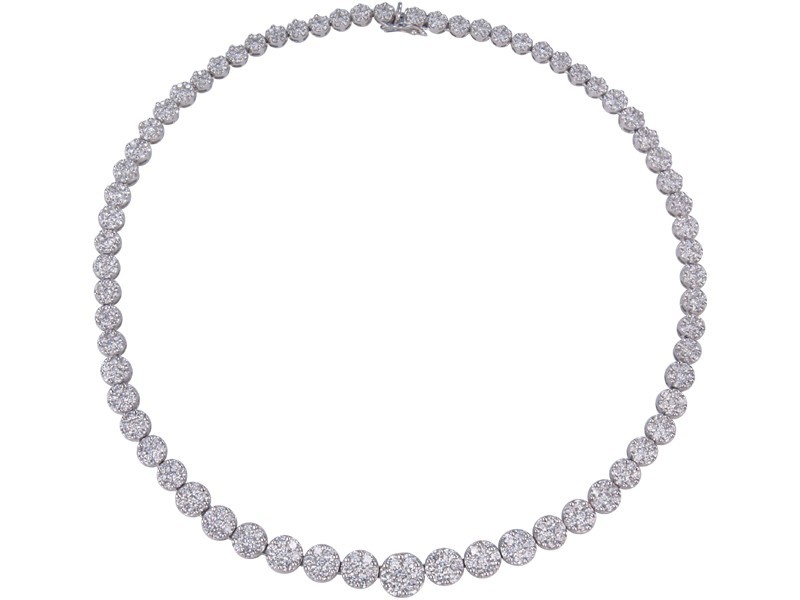 18ct White Gold & 14.81ct Diamonds Necklace