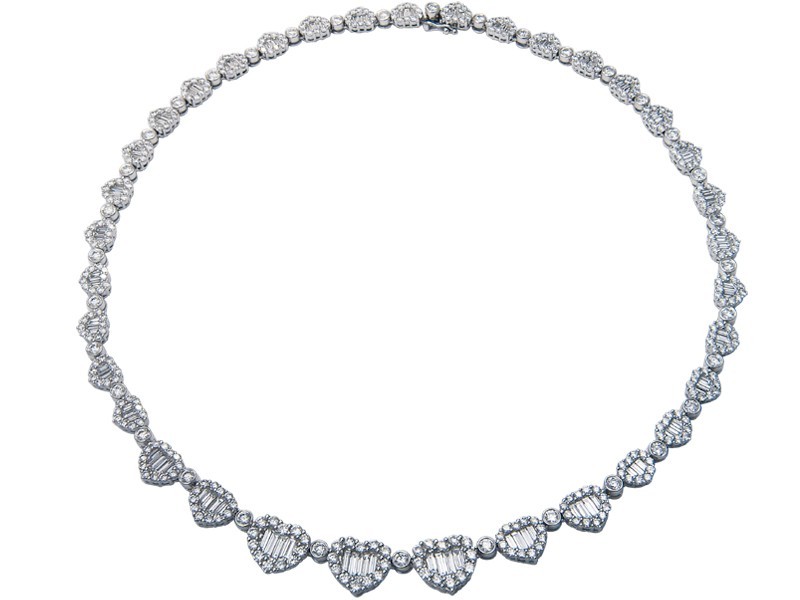 18ct White Gold & 14.40ct Diamonds Necklace