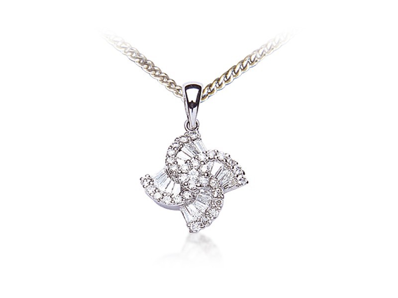 18ct White Gold Pendant with 0.40ct Diamonds. 