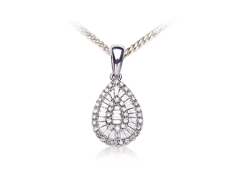 18ct White Gold Pendant with 0.40ct Diamonds.