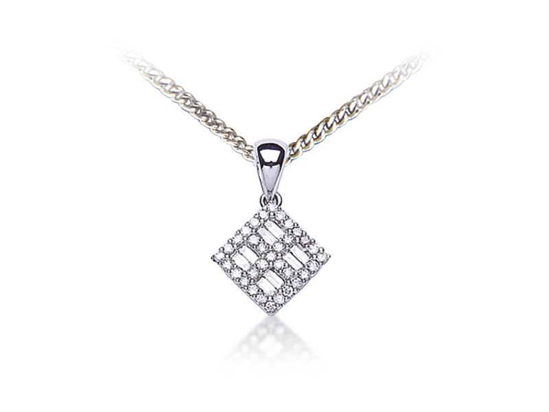 18ct White Gold Pendant with 0.25ct Diamonds. 