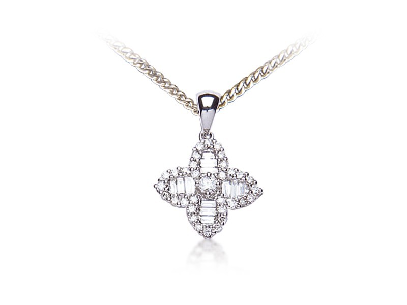 18ct White Gold Pendant with 0.33ct Diamonds. 