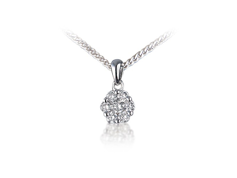 18ct White Gold Pendant with 0.25ct Diamonds. 